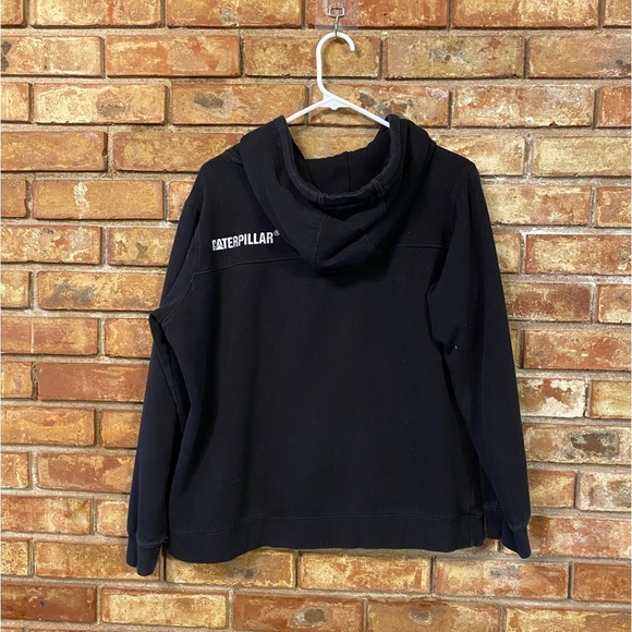 CAT black pullover workwear hoodie sz XL Caterpillar (is pilling)see description - Picture 6 of 7